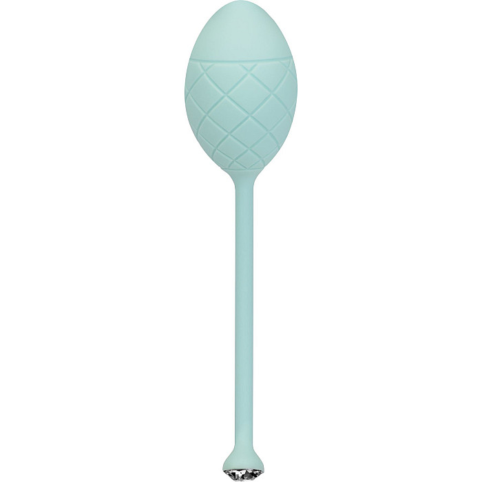 Роскошные вагинальные шарики PILLOW TALK - Frisky Teal с кристаллом, диаметр 3,2см, вес 49-75гр
