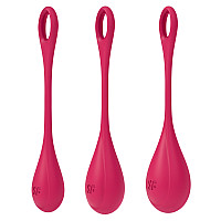 Набір йоні намистин Satisfyer Yoni Power 1 Red, діаметр 2-2,5-3см, вага 22-46-74гр