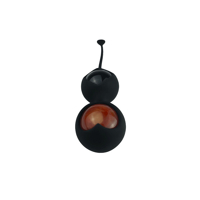 Вагинальные шарики Adrien Lastic Harmony Stones, полудрагоценные камни, диаметр 3 см, 2 держателя