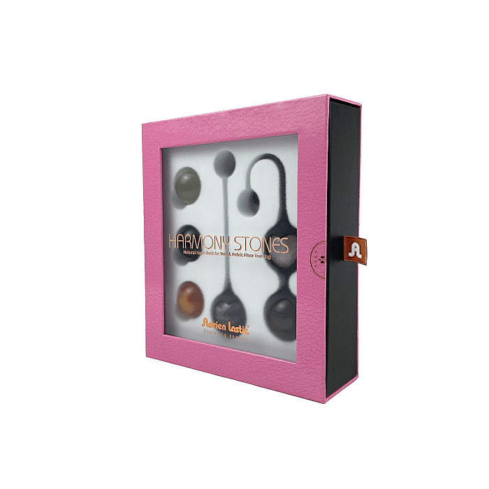Вагинальные шарики Adrien Lastic Harmony Stones, полудрагоценные камни, диаметр 3 см, 2 держателя