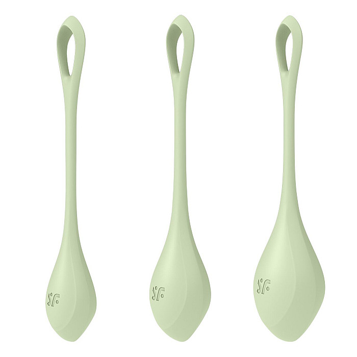 Набор йони-бусин Satisfyer Yoni Power 2 Light Green, диаметр 2-2,5-3 см, масса 22-44-73 г