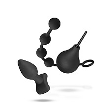 Набор новичка для анальной стимуляции Nexus ANAL BEGINNER KIT, спринцовка, анальные бусы и пробка