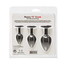 Набор силиконовых анальных пробок BMS Roses Til’ Dawn Silicone Anal Plug Kit Starter Kit Black