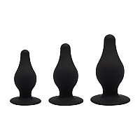 Набор анальных пробок SilexD Silicone Plug Kit двухслойные, силикон+Silexpan, диаметр 3,4; 4; 4,5 см
