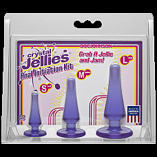 Набор анальных пробок Doc Johnson Crystal Jellies Anal - Purple, макс. диаметр 2см - 3см - 4см