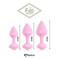 Набор силиконовых анальных пробок FeelzToys - Bibi Butt Plug Set 3 pcs Pink