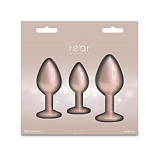 Набор анальных пробок NS Novelties Rear Assets - Trainer Kit - Iridescent Champagne - Clear Gem
