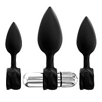 Набір анальних вібропробок Bathmate Anal Training Plugs VIBE, діаметр 2,5 см - 3,1см - 3,8см