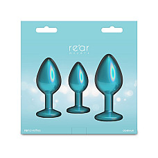 Набор анальных пробок NS Novelties Rear Assets - Trainer Kit - Iridescent Teal - Teal Gem