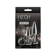 Набор анальных пробок NS Novelties Rear Assets - Tapered Trainer Kit - Gunmetal - Black