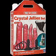 Набір для страпона Doc Johnson Vac-U-Lock Crystal Jellies Set, діаметр 3,8см, 2×4,5см, 5,1 см