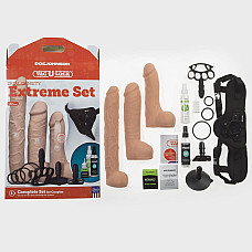 Набір для страпона Doc Johnson Vac-U-Lock Dual Density Extreme Set, діаметр: 7,72 см, 2×6,99 см