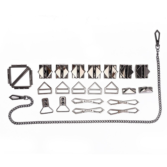 БДСМ-набор LOCKINK Bondage & Restraint Set, черный, натуральная кожа, фиксаторы, маска, кляп