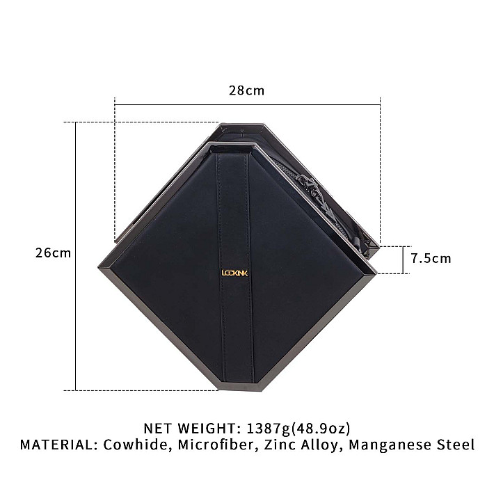 Сумка для секс-игрушек LOCKINK Mysterious Square Kink Bag, черная, набор для бондажа в комплекте
