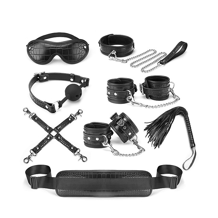 Набор Liebe Seele Temptation Bondage 8pcs Kit, фиксаторы, ошейник с поводком, кляп, флоггер, маска