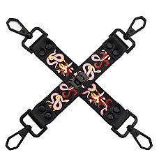 БДСМ-набор LOCKINK The Flowering Serpent Bondage Set, черный, с рисунком в виде змей, 7 предметов