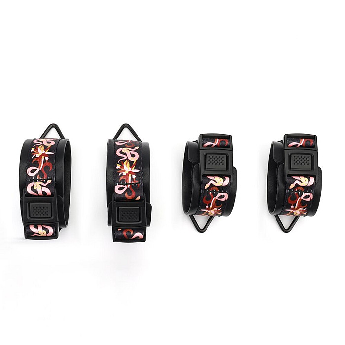 БДСМ-набор LOCKINK The Flowering Serpent Bondage Set, черный, с рисунком в виде змей, 7 предметов