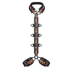 БДСМ-набор LOCKINK The Flowering Serpent Bondage Set, черный, с рисунком в виде змей, 12 предметов