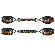 БДСМ-набор LOCKINK The Flowering Serpent Bondage Set, черный, с рисунком в виде змей, 12 предметов