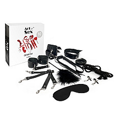 Набор BDSM Art of Sex – Set Leather, 10 предметов, черный, натуральная кожа
