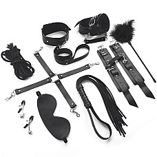 Набор BDSM Art of Sex – Set Leather, 10 предметов, черный, натуральная кожа