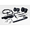 Набір Feral Feelings BDSM Kit 7 Black, наручники, поножі, конектор, маска, падл, кляп, затискачі