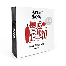 Набор BDSM Art of Sex – Maxi BDSM Set Leather, 13 предметов, черный, натуральная кожа