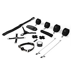 БДСМ-набор Liebe Seele Bound You 12pcs set, 12 предметов, в комплекте вибропуля и кружевные стринги