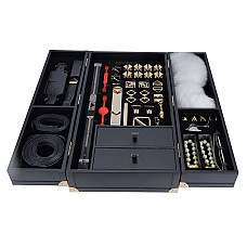 БДСМ-набор LOCKINK All-in-1 BDSM Play Kit, черный, кожа с тиснением, предметы для бондажа, шибари, ваксплея