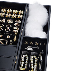 БДСМ-набор LOCKINK All-in-1 BDSM Play Kit, черный, кожа с тиснением, предметы для бондажа, шибари, ваксплея