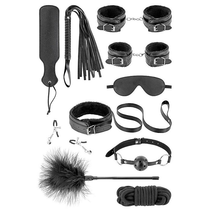 Набор для BDSM все-в-одном Fetish Tentation SM Bondage Box in vegan leather, 10 предметов