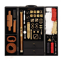 БДСМ-набор LOCKINK All-in-1 BDSM Play Kit, коричневый, ремни, маска, кляпы, анальные пробки, свечи