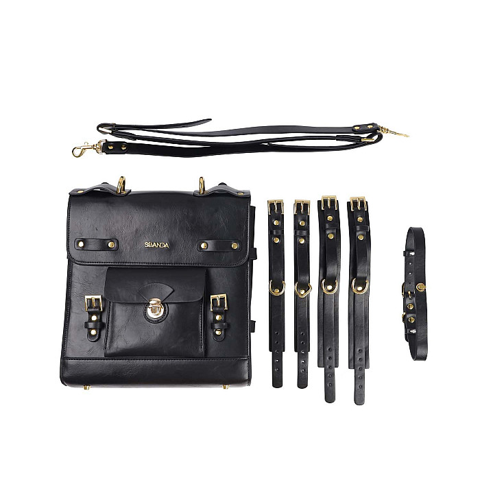 Сумка-трансформер для хранения секс-игрушек LOCKINK Detachable JK Bag, черная, ПВХ