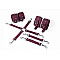 Набір для БДСМ 3 в 1 Feral Feelings BDSM Kit 3 Burgundy, burgundy, наручники, поножі, хрестовина