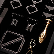 БДСМ-набор LOCKINK All-in-1 BDSM Play Kit, черный, ремни, маска, кляпы, анальные пробки, свечи