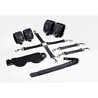 Набір для БДСМ 5 в 1 Feral Feelings BDSM Kit 5 Black, наручники, поножі, хрестовина, маска, падл