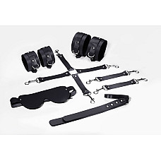 Набор Feral Feelings BDSM Kit 5 Black, наручники, поножи, крестовина, маска, паддл