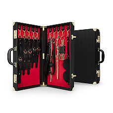 Набор для BDSM Bedroom Fantasies: Bondage Suitcase 13 Pcs - Cow Leather