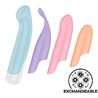 Набор 4-в-1 Satisfyer Playful Four, вибратор и 4 насадки, 12 режимов