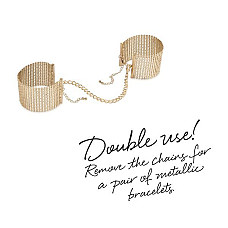 Наручники Bijoux Indiscrets Desir Metallique Handcuffs - Gold, металеві, стильні браслети