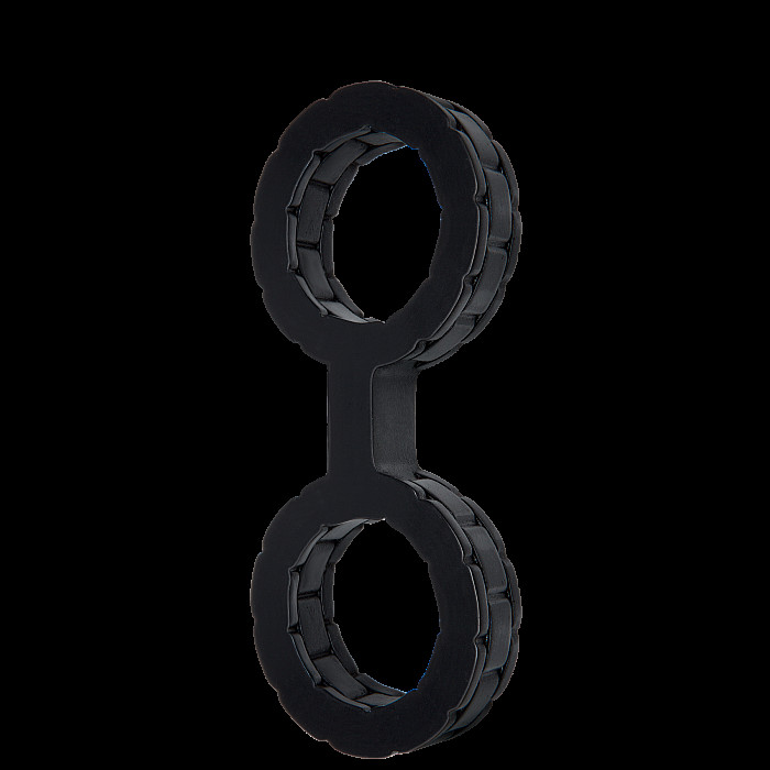 Наручники из силикона Doc Johnson The Cuffs Small - Black, хорошо тянутся, для рук и для ног