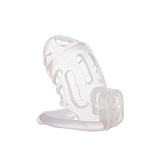 Клетка для пениса LOCKINK SEVANDA Plastic Penis Chastity Cage, прозрачная, 3 кольца разных размеров