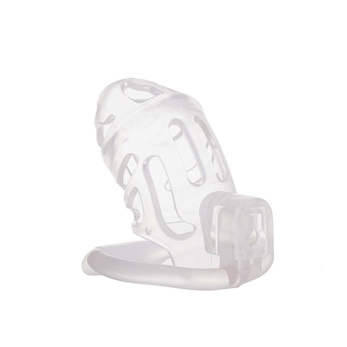 Клетка для пениса LOCKINK SEVANDA Plastic Penis Chastity Cage, прозрачная, 3 кольца разных размеров