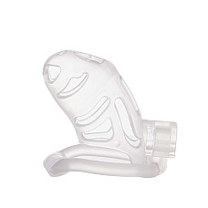 Клетка для пениса LOCKINK SEVANDA Plastic Penis Chastity Cage, прозрачная, 3 кольца разных размеров