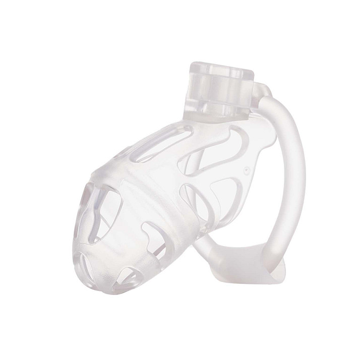 Клетка для пениса LOCKINK SEVANDA Plastic Penis Chastity Cage, прозрачная, 3 кольца разных размеров