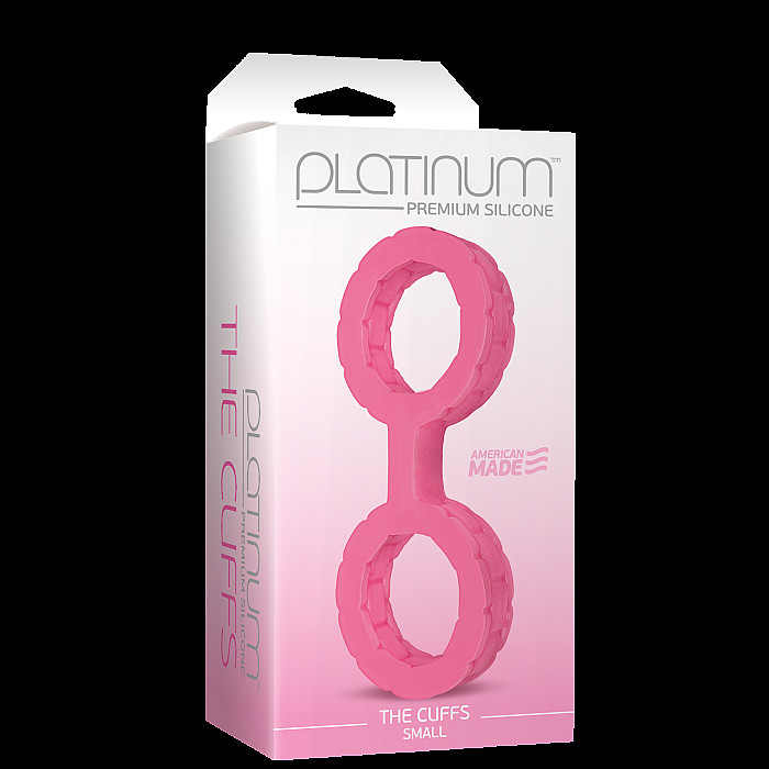 Наручники з силікону Doc Johnson The Cuffs Small - Pink, добре тягнуться, для рук і для ніг