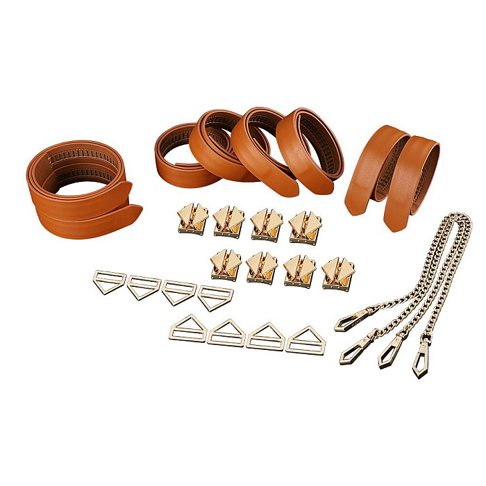 Набор для бондажа LOCKINK 8-Bondage-Straps Restraint Set, коричневый, 8 ремней из натуральной кожи