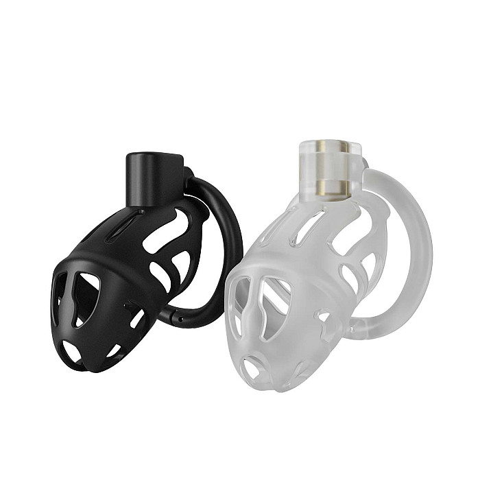 Клетка для пениса LOCKINK SEVANDA Naja-Cobra Chastity Cage Satin Black, 3 кольца разных размеров