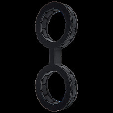 Наручники з силікону Doc Johnson The Cuffs Large - Black, добре тягнуться, для рук і для ніг