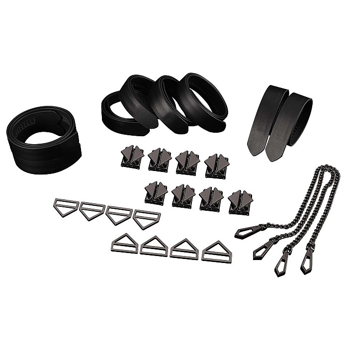 Набор для бондажа LOCKINK 8-Bondage-Straps Restraint Set, черный 8 ремней из натуральной кожи